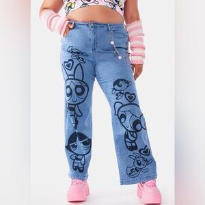 DOLLS KILL X THE POWERPUFF GIRLS
PLUS MISSION IMPUFFABLE WIDE LEG JEANS